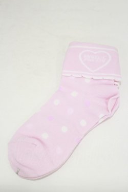 画像1: Angelic Pretty / Fancyスクールドットクルー丈ソックス  ピンク H-25-07-03-1006-AP-ZA-NS-ZH