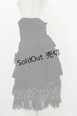 画像3: metamorphose / ハイウエストフリルスカート(無地ジョーゼット) Free ブラック H-25-07-03-1049-ME-SK-NS-ZH