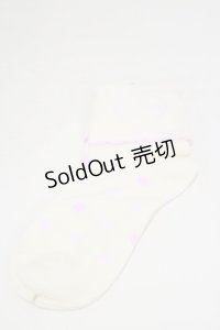 Angelic Pretty / Fancyスクールドットクルー丈ソックス  シロ H-25-07-03-1007-AP-ZA-NS-ZH