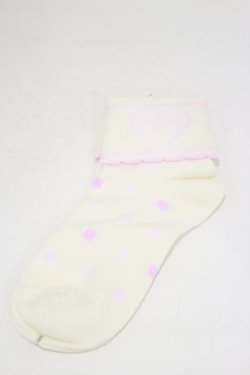 画像1: Angelic Pretty / Fancyスクールドットクルー丈ソックス  シロ H-25-07-03-1007-AP-ZA-NS-ZH