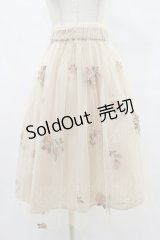 an another angelus / ベルト付きローズ総刺繍チュールスカート Free L/ORANGE H-25-07-03-1051-CA-SK-NS-ZH
