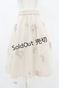 an another angelus / ベルト付きローズ総刺繍チュールスカート Free L/ORANGE H-25-07-03-1051-CA-SK-NS-ZH