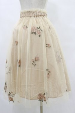 画像2: an another angelus / ベルト付きローズ総刺繍チュールスカート Free L/ORANGE H-25-07-03-1051-CA-SK-NS-ZH