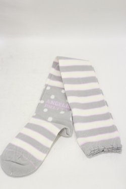 画像1: Angelic Pretty / Fancyスクールボーダーオーバーニー  グレー H-25-07-03-1008-AP-ZA-NS-ZH