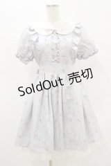 Ank Rouge / RibbonToeShoseレースアップフリルワンピース M サックス H-25-07-03-1054-CA-OP-NS-ZH