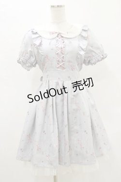 画像1: Ank Rouge / RibbonToeShoseレースアップフリルワンピース M サックス H-25-07-03-1054-CA-OP-NS-ZH