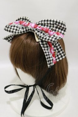 画像1: metamorphose / CHERRY BERRYリボンヘッドドレス  ブラック H-25-07-03-1009-ME-AC-NS-ZH