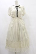 Ank Rouge / ドットシフォンフリルロングワンピース M アイボリー H-25-07-03-1059-CA-OP-NS-ZH