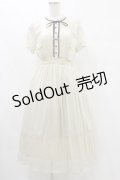 Ank Rouge / ドットシフォンフリルロングワンピース M アイボリー H-25-07-03-1059-CA-OP-NS-ZH