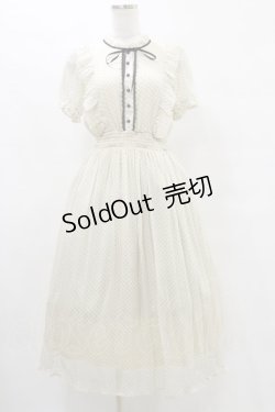 画像1: Ank Rouge / ドットシフォンフリルロングワンピース M アイボリー H-25-07-03-1059-CA-OP-NS-ZH