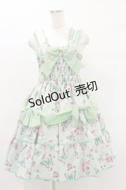画像1: metamorphose / Jewel Butterflyシャーリングジャンパースカート Free ミント H-25-07-03-1063-ME-OP-NS-ZH