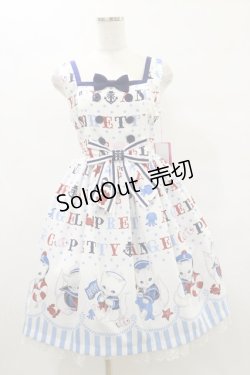 画像1: Angelic Pretty / Sailor Marine Kittenジャンパースカート Free シロ H-25-07-03-1068-AP-OP-NS-ZH