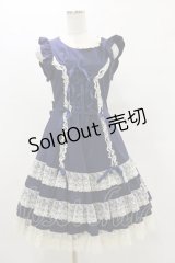 metamorphose / 肩フリルフロント編み上げジャンパースカート（2002年） Free ネイビー H-25-07-03-1077-ME-OP-NS-ZH