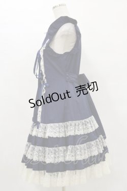 画像3: metamorphose / 肩フリルフロント編み上げジャンパースカート（2002年） Free ネイビー H-25-07-03-1077-ME-OP-NS-ZH