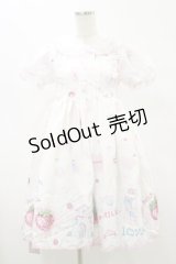 糖果屋（海外ロリータブランド） / いちご牛乳ワンピース S オフ H-25-07-03-1020-LO-OP-NS-ZH