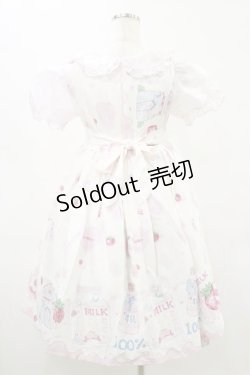 画像2: 糖果屋（海外ロリータブランド） / いちご牛乳ワンピース S オフ H-25-07-03-1020-LO-OP-NS-ZH