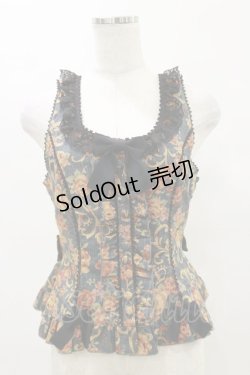 画像1: metamorphose / ゴブラン風くまちゃんフリルビスチェ サイズ1 ブラック H-25-07-03-1022-ME-TO-NS-ZH