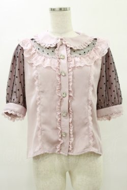 画像1: Princess Melody / ビジュードットブラウス Free ピンク H-25-07-03-1024-EL-BL-NS-ZH