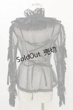 画像2: metamorphose / ラッセルレースオーガンジィブラウス Free ブラック H-25-07-03-1026-ME-BL-NS-ZH