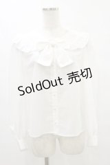 Ank Rouge / リボンシアーブラウス M オフ H-25-07-03-1027-CA-BL-NS-ZH