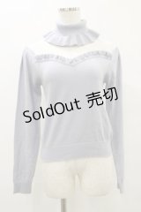 Ank Rouge / チュール切替ニット M ブルー H-25-07-03-1029-CA-TO-NS-ZH