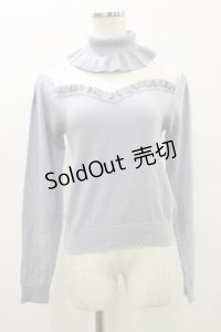 Ank Rouge / チュール切替ニット M ブルー H-25-07-03-1029-CA-TO-NS-ZH