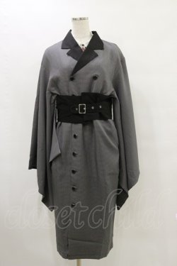 画像1: Favorite / テーラー襟着物袖タイトワンピース Free グレー H-25-07-03-1033-LO-OP-NS-ZH