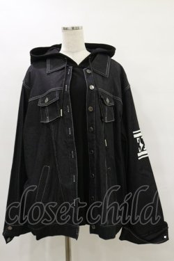 画像1: IRO+IRO / デニムジャケット×パーカー お天気カラーのドッキングWeatherトップス Free ブラック/イエロー H-25-07-03-1037-LO-JA-NS-ZH
