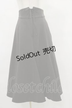 画像1: F&A / フロントレースアップミドル丈ナローフレアースカート Free CHARCOAL H-25-07-03-1040-LO-SK-NS-ZH
