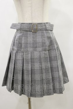 画像1: Jamie エーエヌケー / ベルト付きプリーツスカート M ブラック H-25-07-03-1041-LO-SK-NS-ZH