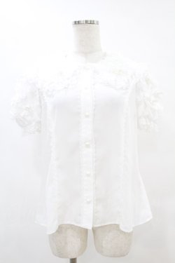 画像1: Angelic Pretty / Airy Frill半袖ブラウス M オフ H-25-07-03-013-AP-BL-NS-ZH