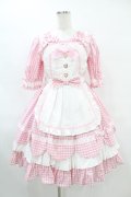Angelic Pretty / Heart CafeワンピースSet Free ピンク H-25-07-03-019-AP-OP-NS-ZH