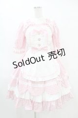 Angelic Pretty / Heart CafeワンピースSet Free ピンク H-25-07-03-019-AP-OP-NS-ZH