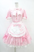Angelic Pretty / リリカルバニーストライプダイナーワンピース Free ピンク H-25-07-03-020-AP-OP-NS-ZH