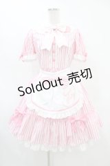 Angelic Pretty / リリカルバニーストライプダイナーワンピース Free ピンク H-25-07-03-020-AP-OP-NS-ZH