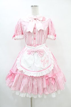 画像1: Angelic Pretty / リリカルバニーストライプダイナーワンピース Free ピンク H-25-07-03-020-AP-OP-NS-ZH
