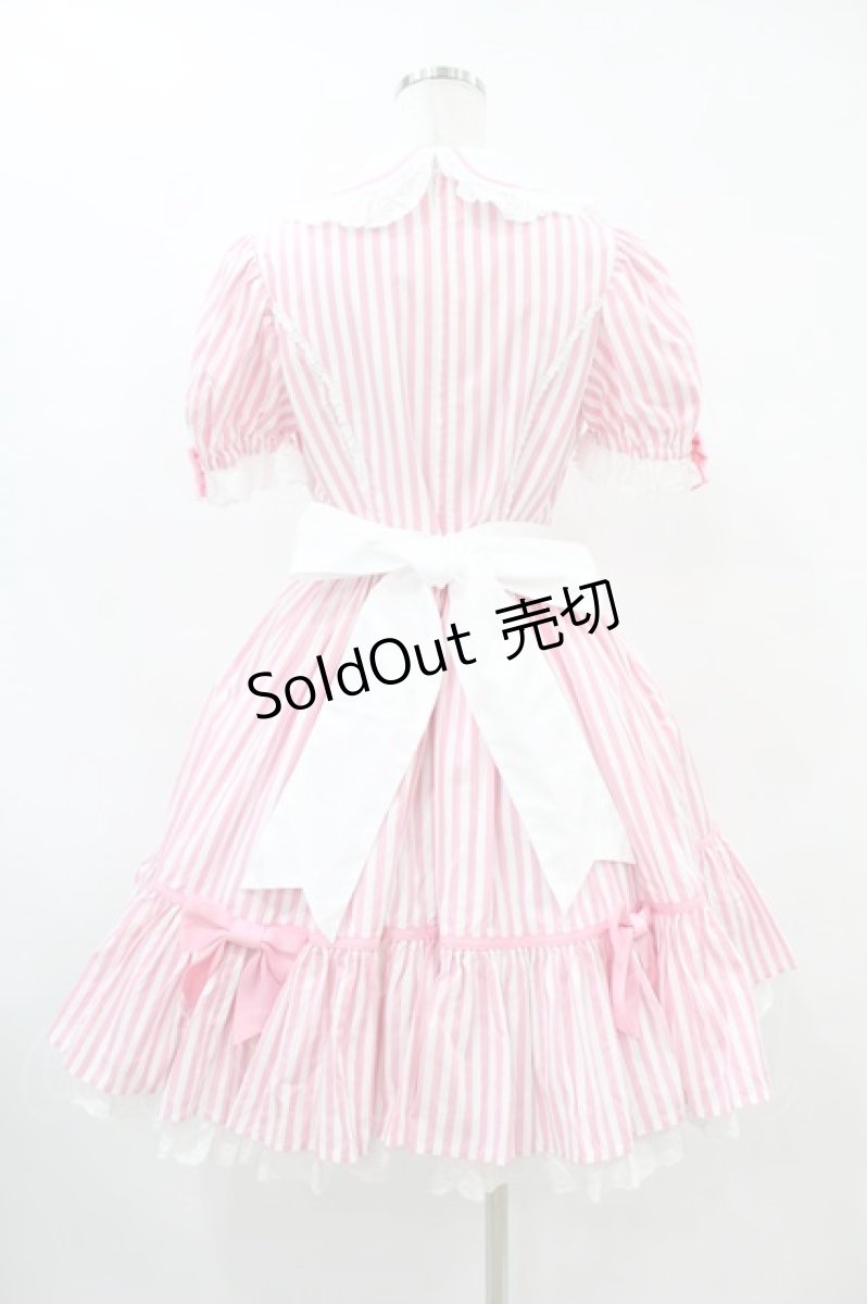 画像2: Angelic Pretty / リリカルバニーストライプダイナーワンピース Free ピンク H-25-07-03-020-AP-OP-NS-ZH (2)