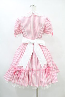 画像2: Angelic Pretty / リリカルバニーストライプダイナーワンピース Free ピンク H-25-07-03-020-AP-OP-NS-ZH
