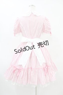 画像2: Angelic Pretty / リリカルバニーストライプダイナーワンピース Free ピンク H-25-07-03-020-AP-OP-NS-ZH