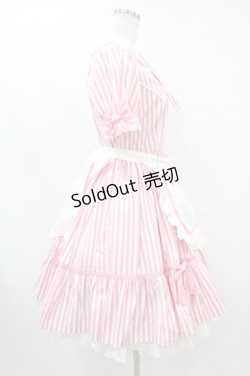 画像3: Angelic Pretty / リリカルバニーストライプダイナーワンピース Free ピンク H-25-07-03-020-AP-OP-NS-ZH (3)
