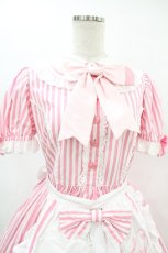 画像4: Angelic Pretty / リリカルバニーストライプダイナーワンピース Free ピンク H-25-07-03-020-AP-OP-NS-ZH (4)