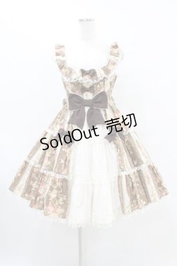 画像1: Angelic Pretty / Rosy Rose Princessジャンパースカート Free ブラウン H-25-07-03-025-AP-OP-NS-ZH