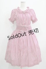 Jane Marple / ギンガムシャーリングワンピース  ピンク H-25-07-04-001-JM-OP-KB-ZH