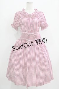 Jane Marple / ギンガムシャーリングワンピース  ピンク H-25-07-04-001-JM-OP-KB-ZH