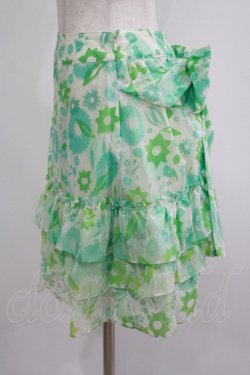 画像2: Jane Marple / リーフフラワーオパールスカート  オフ×グリーン H-25-07-04-030-JM-SK-KB-ZH