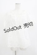 Jane Marple Dans Le Salon / カットワークレースチュニックブラウス  白 H-25-07-04-043-JM-BL-KB-ZH