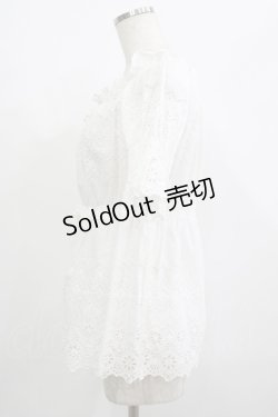 画像2: Jane Marple Dans Le Salon / カットワークレースチュニックブラウス  白 H-25-07-04-043-JM-BL-KB-ZH