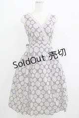 Jane Marple / プリントカシュクール風ワンピース  ネイビー H-25-07-04-005-JM-OP-KB-ZH