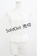 Jane Marple / ピンタックフリルノースリーブビスチェブラウス  白 H-25-07-04-050-JM-BL-KB-ZH