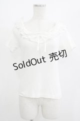 Jane Marple / フラワーカットワークレース半袖トップス  白 H-25-07-04-054-JM-TO-KB-ZH